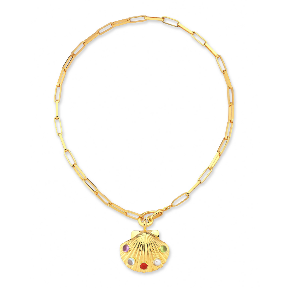 アクセサリーその他 Shells Pendant Necklace Leo Sutton Zodiac Gold-Tone Stainless Steel Gold Mother-of