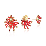 Anemone Lumière Double Earrings - Red
