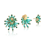 Anemone Lumière Double Earrings - Green