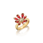 Anemone Crown Ring - Red