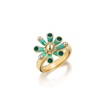Anemone Crown Ring - Green