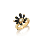 Anemone Crown Ring - Black