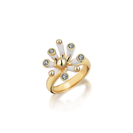 Anemone Crown Ring - White
