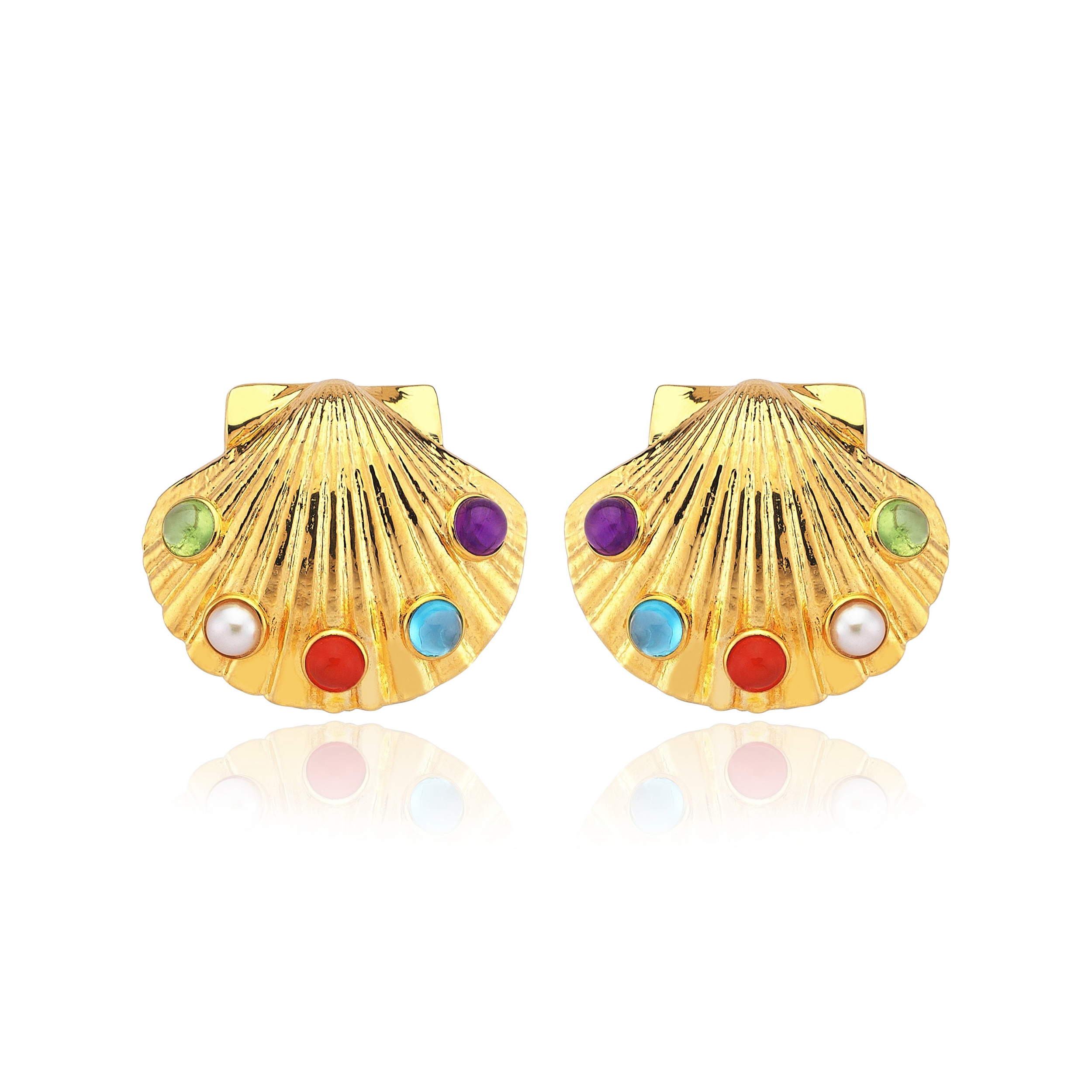 COLOURFUL SHELL EARRINGS